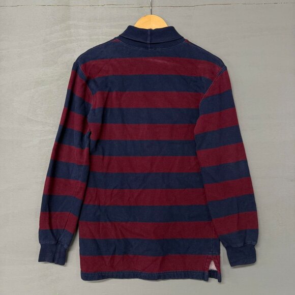 Vintage Polo by Ralph Lauren 80s Striped Rugby‎ Turtleneck Sweater Small - Picture 2 of 6